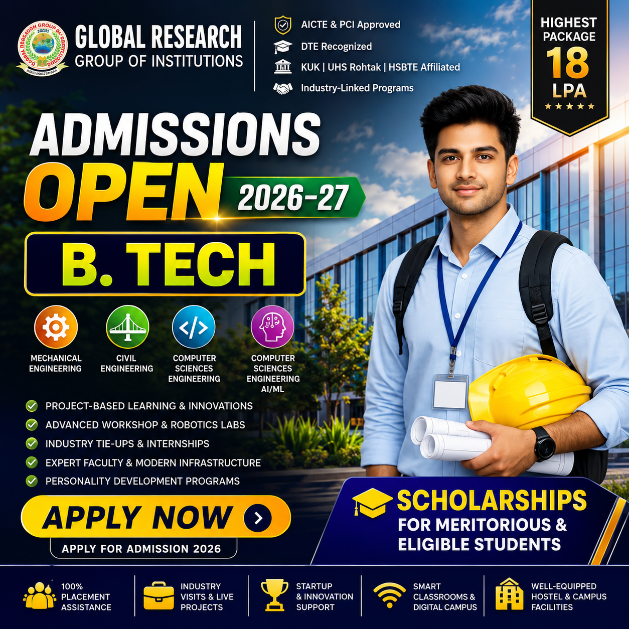 GRGI B.Tech admission creative